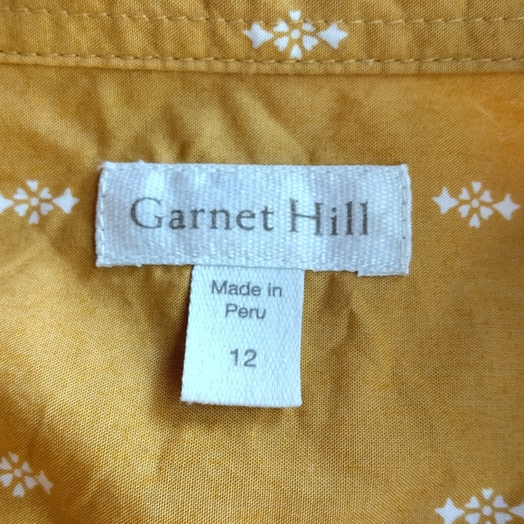 Garnet Hill Signature Organic Pima Cotton Essential Button Up Shirt Size 12 - Picture 2 of 8